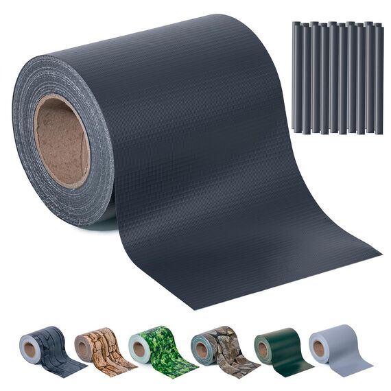 Sichtschutzstreifen Zaun 35 m x 19 cm inkl.20 Clips, Sichtschutz Zaunfolie PVC Sichtschutzstreifen Doppelstabmatten für Gartenzaun, Balkon/Diverse Farben