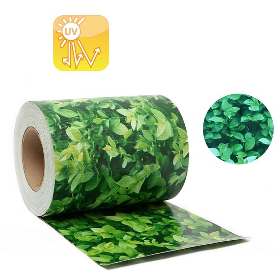 NAIMORUI PVC Sichtschutzfolie Sichtschutzstreifen Garten Sichtschutz Zaun Inkl. 20 x Befestigungsclips 450g/m² - Doppelstabmatten für Gartenzaun - (19cm*35m Buchsbaum)