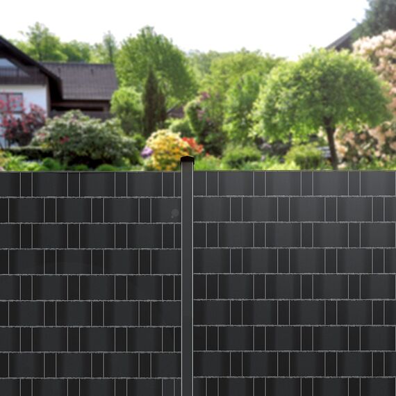 KESSER® PVC Sichtschutzstreifen Sichtschutz Rolle Doppelstabmatten Zaun Blickdicht | 35m x 19 cm | 30 Befestigungsclips | Wetterfest und Windschutz | Zaunfolie Sichtschutz Garten Gartenzaun, Anthrazit