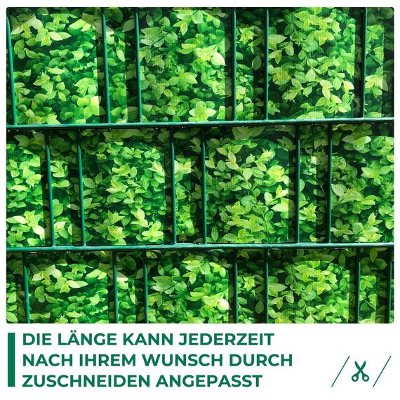 Sichtschutzstreifen Zaun 35 m x 19 cm inkl.20 Clips, Sichtschutz Zaunfolie PVC Sichtschutzstreifen Doppelstabmatten für Gartenzaun, Balkon/Diverse Farben