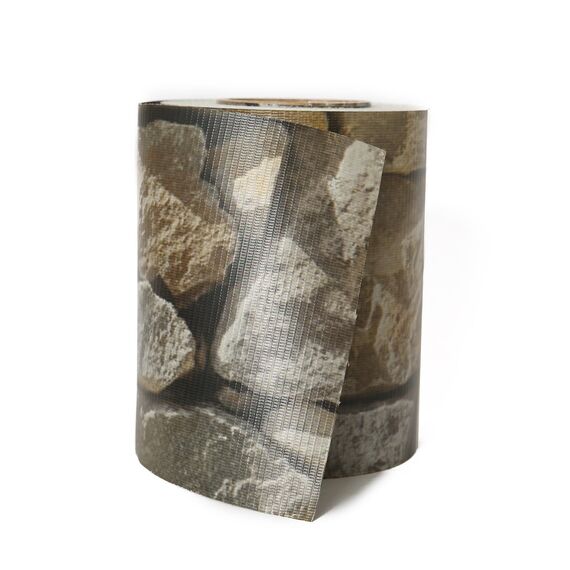 Naimorui PVC Sichtschutzfolie Sichtschutzstreifen Garten Sichtschutz Zaun Inkl. 20 x Befestigungsclips 450g/m² - Doppelstabmatten für Gartenzaun - (19cm*35m Stein-Optik)