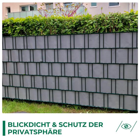 Sichtschutzstreifen Zaun 35 m x 19 cm inkl.20 Clips, Sichtschutz Zaunfolie PVC Sichtschutzstreifen Doppelstabmatten für Gartenzaun, Balkon/Diverse Farben-2PCS