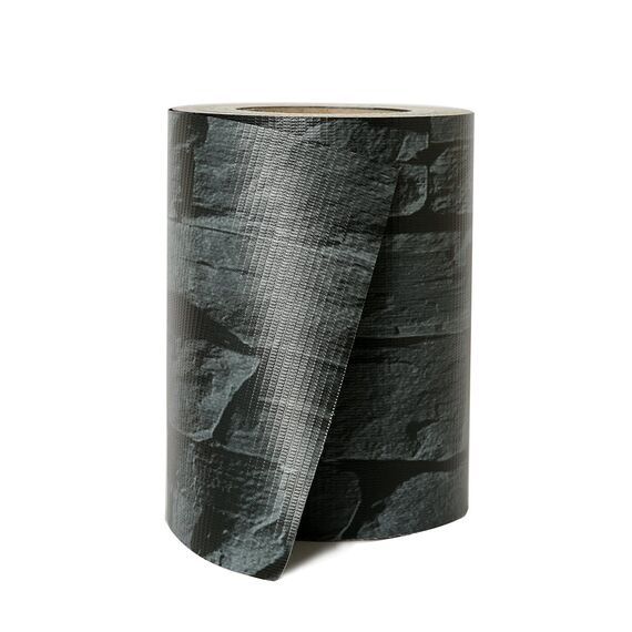 NAIMORUI PVC Sichtschutzfolie Sichtschutzstreifen Garten Sichtschutz Doppelstabmatten Zaun Inkl. 20 x Befestigungsclips 450g/m² - Doppelstabmatten für Gartenzaun - (19cm*35m Schiefer-Optik)