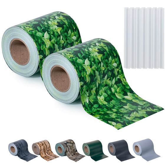 Sichtschutzstreifen Zaun 35 m x 19 cm inkl.20 Clips, Sichtschutz Zaunfolie PVC Sichtschutzstreifen Doppelstabmatten für Gartenzaun, Balkon/Diverse Farben-2PCS