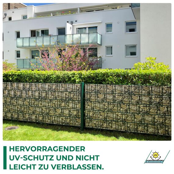 Sichtschutzstreifen Zaun 35 m x 19 cm inkl.20 Clips, Sichtschutz Zaunfolie PVC Sichtschutzstreifen Doppelstabmatten für Gartenzaun, Balkon/Diverse Farben-2PCS