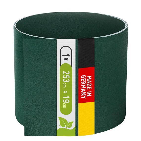 TerraUno Nachhaltige Sichtschutzstreifen für Doppelstabmatten, Polypropylen, Made in Germany, RAL 6005 Grün, 1 Streifen, extra stabil, Lederoptik, Zaun Sichtschutz mit UV-Beständigkeit