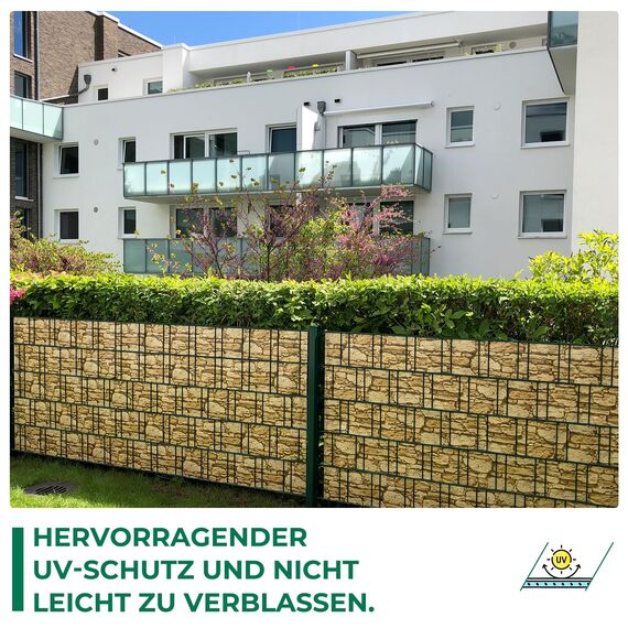 Sichtschutzstreifen Zaun 35 m x 19 cm inkl.20 Clips, Sichtschutz Zaunfolie PVC Sichtschutzstreifen Doppelstabmatten für Gartenzaun, Balkon/Diverse Farben-2PCS