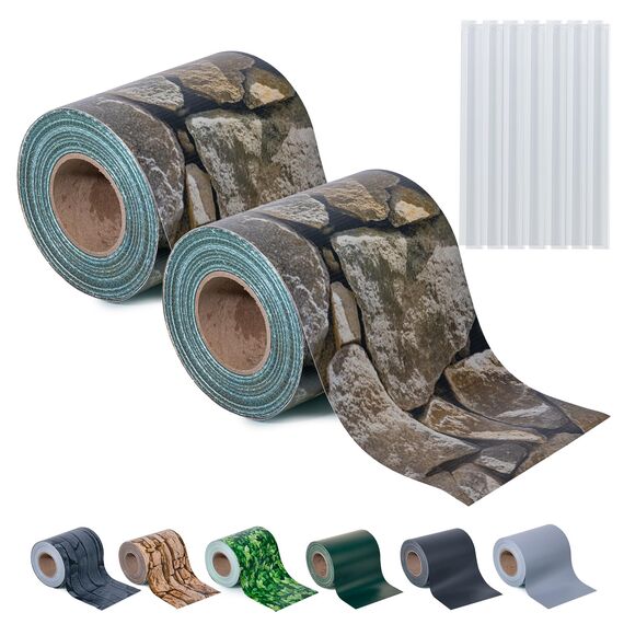 Sichtschutzstreifen Zaun 35 m x 19 cm inkl.20 Clips, Sichtschutz Zaunfolie PVC Sichtschutzstreifen Doppelstabmatten für Gartenzaun, Balkon/Diverse Farben-2PCS