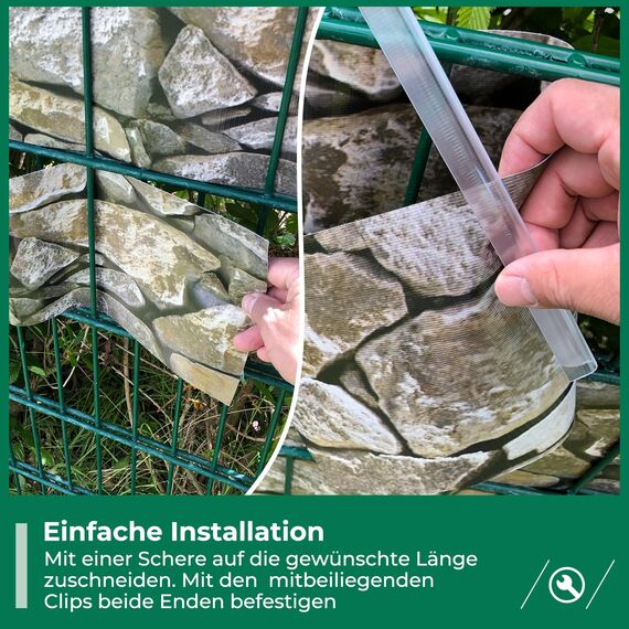 Sichtschutzstreifen Zaun 35 m x 19 cm inkl.20 Clips, Sichtschutz Zaunfolie PVC Sichtschutzstreifen Doppelstabmatten für Gartenzaun, Balkon/Diverse Farben-2PCS