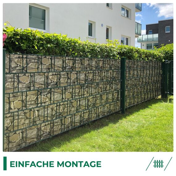 Sichtschutzstreifen Zaun 35 m x 19 cm inkl.20 Clips, Sichtschutz Zaunfolie PVC Sichtschutzstreifen Doppelstabmatten für Gartenzaun, Balkon/Diverse Farben-2PCS