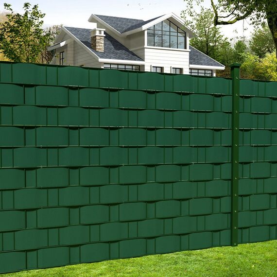 NAIMORUI Sichtschutzfolie Sichtschutzstreifen Garten Sichtschutz Zaun Inkl. 20 Befestigungsclips 450g/m² - Doppelstabmatten für Gartenzaun，Balkon 19cm*35m Grün