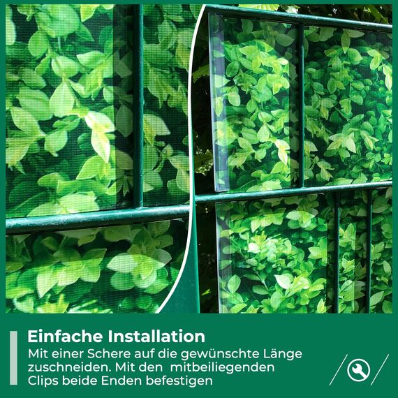Sichtschutzstreifen Zaun 35 m x 19 cm inkl.20 Clips, Sichtschutz Zaunfolie PVC Sichtschutzstreifen Doppelstabmatten für Gartenzaun, Balkon/Diverse Farben