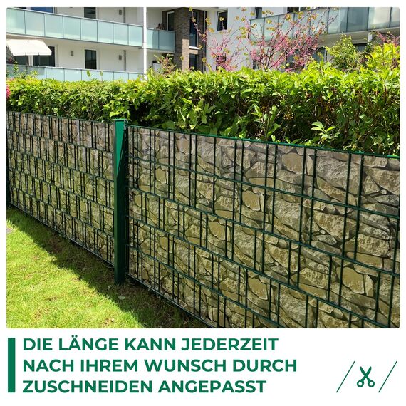Sichtschutzstreifen Zaun 35 m x 19 cm inkl.20 Clips, Sichtschutz Zaunfolie PVC Sichtschutzstreifen Doppelstabmatten für Gartenzaun, Balkon/Diverse Farben-2PCS