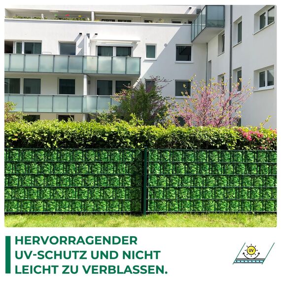 Sichtschutzstreifen Zaun 35 m x 19 cm inkl.20 Clips, Sichtschutz Zaunfolie PVC Sichtschutzstreifen Doppelstabmatten für Gartenzaun, Balkon/Diverse Farben
