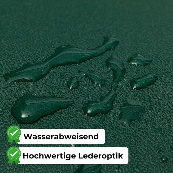 TerraUno Nachhaltige Sichtschutzstreifen für Doppelstabmatten, Polypropylen, Made in Germany, RAL 6005 Grün, 1 Streifen, extra stabil, Lederoptik, Zaun Sichtschutz mit UV-Beständigkeit