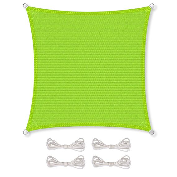 CelinaSun Sonnensegel inkl Befestigungsseile Premium HDPE wetterbeständig atmungsaktiv Quadrat 2 x 2 m grün