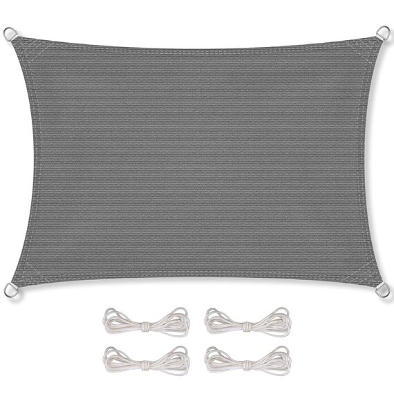 CelinaSun Sonnensegel inkl Befestigungsseile Premium HDPE wetterbeständig atmungsaktiv Rechteck 2,5 x 3 m anthrazit