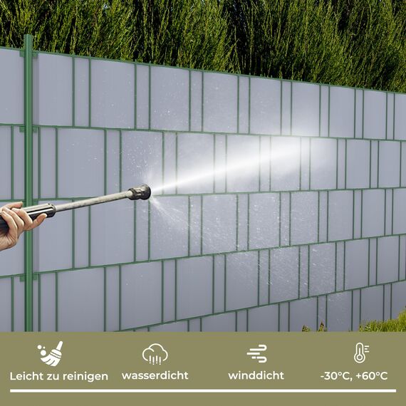 Zichaojia Sichtschutzstreifen Zaun 50 m x 19 cm inkl.30 Clips, PVC Sichtschutz Zaunfolie Sichtschutzstreifen Doppelstabmatten für Gartenzaun (50 m x 19 cm, Grau)