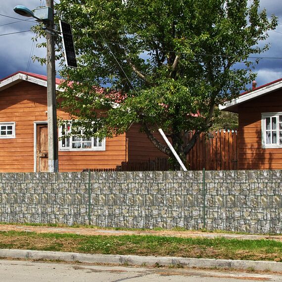 Zichaojia Sichtschutzstreifen Zaun 35 m x 19 cm inkl.20 Clips, PVC Sichtschutz Zaunfolie Sichtschutzstreifen Doppelstabmatten für Gartenzaun (35 m x 19 cm, Stein-Optik)