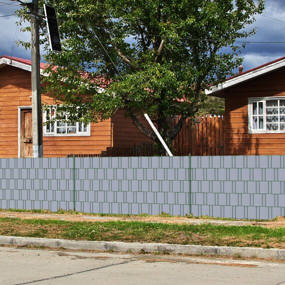 Zichaojia Sichtschutzstreifen Zaun 50 m x 19 cm inkl.30 Clips, PVC Sichtschutz Zaunfolie Sichtschutzstreifen Doppelstabmatten für Gartenzaun (50 m x 19 cm, Grau)