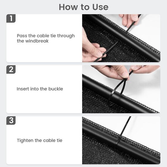 WOLTU Kabelbinder uv beständig 200 mm x 4 mm 100 Stück Anthrazit mit Zugfestigkeit 19 kg aus Nylon für Zaunblende Gartenbau Kabelmanagement Gartenarbeit Wohnen