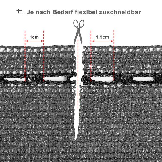WOLTU Zaunblende 1,2x6m, 150 g/m² HDPE Tennisblende Schattiernetz Gartensichtschutz Windschutz Staubschutz Sonnenschutz Gewebe Netz mit Kabelbinder anthrazit