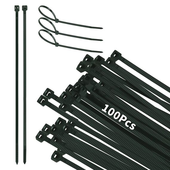 WOLTU Kabelbinder uv beständig 200 mm x 4 mm 100 Stück Grün mit Zugfestigkeit 19 kg aus Nylon für Zaunblende Gartenbau Kabelmanagement Gartenarbeit Wohnen