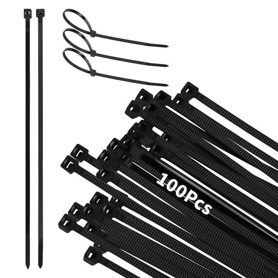 WOLTU Kabelbinder uv beständig 200 mm x 4 mm 100 Stück Anthrazit mit Zugfestigkeit 19 kg aus Nylon für Zaunblende Gartenbau Kabelmanagement Gartenarbeit Wohnen