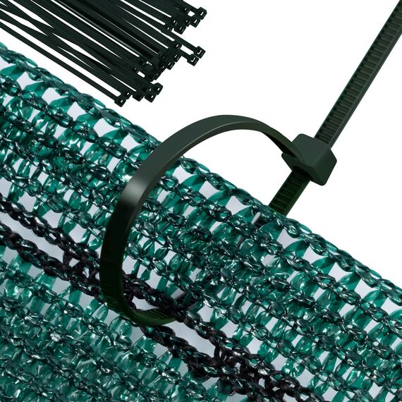 WOLTU Kabelbinder uv beständig 200 mm x 4 mm 100 Stück Grün mit Zugfestigkeit 19 kg aus Nylon für Zaunblende Gartenbau Kabelmanagement Gartenarbeit Wohnen