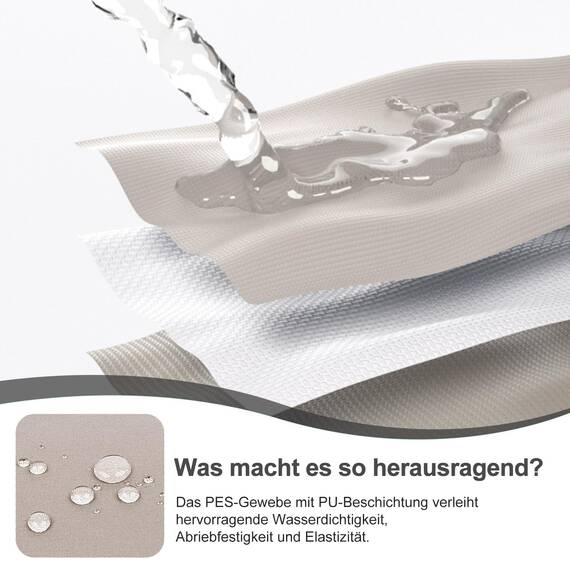HENG FENG Balkon Sichtschutz 65x300cm PES, Wetterfeste Balkonverkleidung für den Außenbereich mit Windschutz und Sonnenschutz, Taupe（Anpassung）