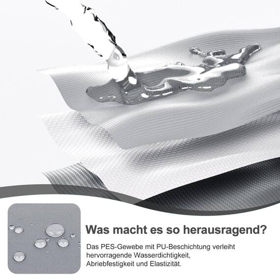 HENG FENG Balkon Sichtschutz 90x300cm, Wasserdicht, Wetterfest und 95% UV-Schutz, 160g/㎡ PES Balkonverkleidung Balkonabdeckung Balkonbespannung mit Kabelbindern, Hellgrau