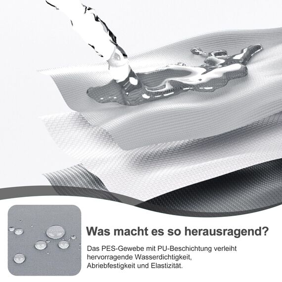 HENG FENG Balkon Sichtschutz 120x300cm PES, Wetterfeste Balkonverkleidung für den Außenbereich mit Windschutz und Sonnenschutz, Hellgrau（Anpassung）