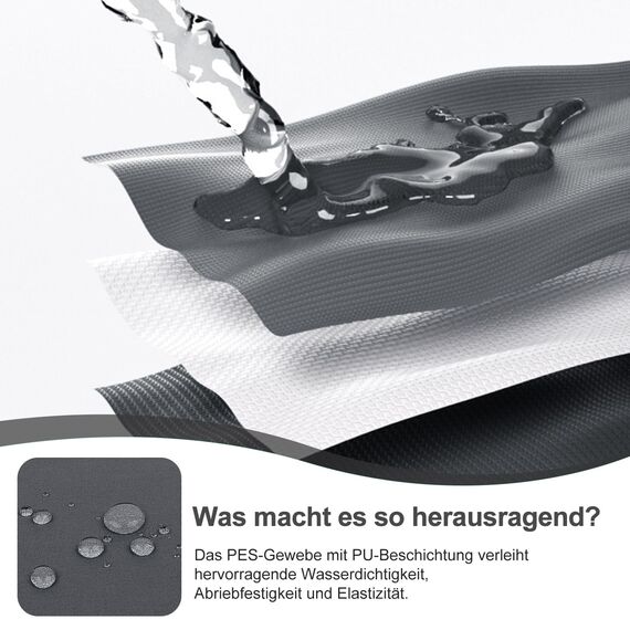 HENG FENG Balkon Sichtschutz 100x300cm, Wasserdicht, Wetterfest und 95% UV-Schutz, 160g/㎡ PES Balkonverkleidung Balkonabdeckung Balkonbespannung mit Kabelbindern, Anthrazit