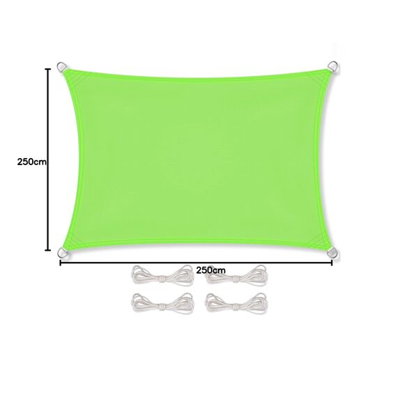 CelinaSun Sonnensegel inkl Befestigungsseile Premium PES wasserabweisend imprägniert Rechteck 2,5 x 5 m grün