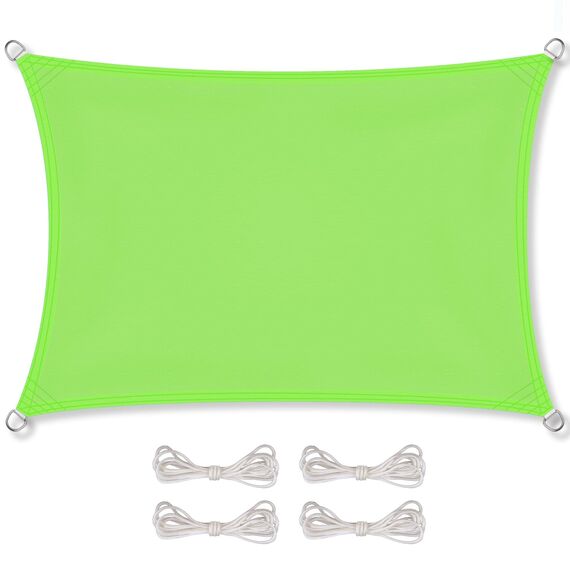 CelinaSun Sonnensegel inkl Befestigungsseile Premium PES wasserabweisend imprägniert Rechteck 2,5 x 3,5 m grün