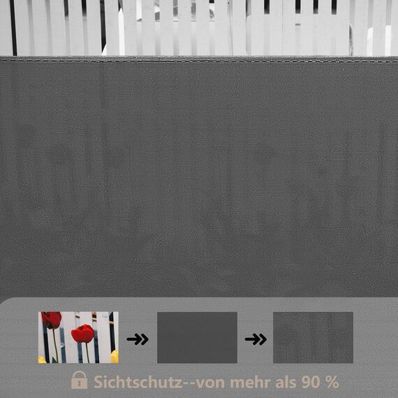 WOLTU Zaunblende Tennisblende 1,8x15m aus 180 g/m² HDPE, Schattiernetz Sichtschutz Windschutz Staubschutz Sonnenschutz Gewebe Netz mit Kabelbinder anthrazit