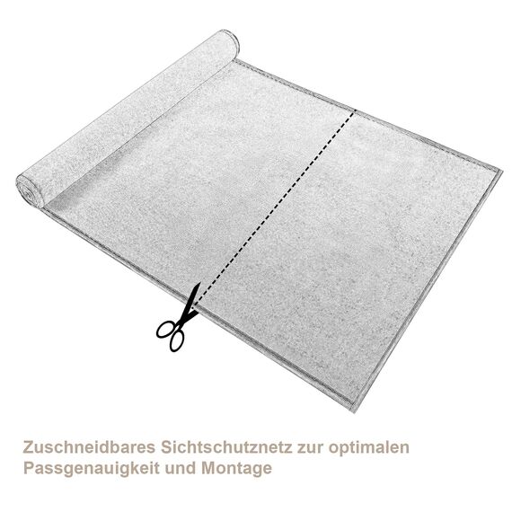 WOLTU Zaunblende Tennisblende 1x20m aus 180 g/m² HDPE, Schattiernetz Sichtschutz Windschutz Staubschutz Sonnenschutz Gewebe Netz mit Kabelbinder anthrazit