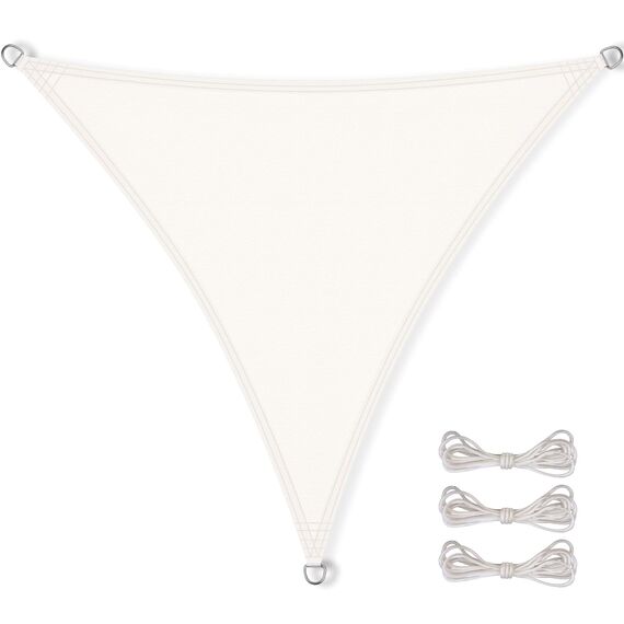 CelinaSun Sonnensegel inkl Befestigungsseile Premium PES wasserabweisend imprägniert Dreieck gleichseitig 3 x 3 x 3 m weiß