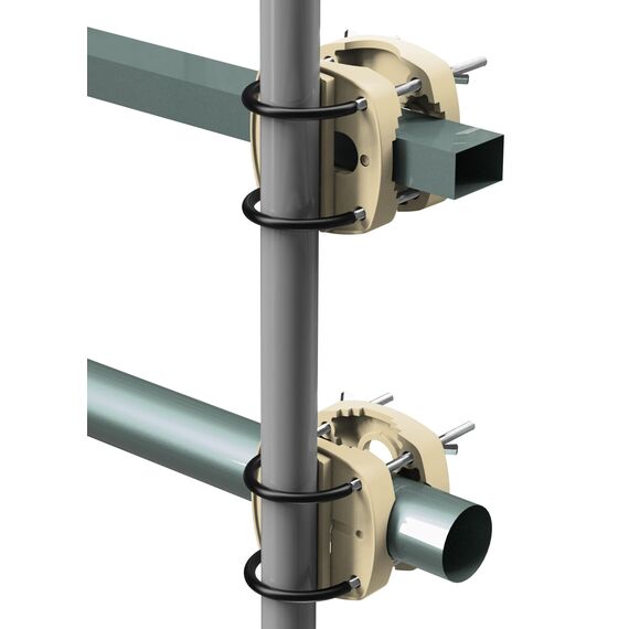 4smile Sonnenschirmhalter Balkongeländer SunnyEasy - 2er Set, Sandbraun - Sonnenschirm Halterung Balkon, flexibel montierbar - Schirmhalterung Balkongeländer ersetzt Sonnenschirmständer Balkon