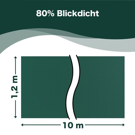 AGROFLOR Zaun und Balkon Sichtschutz, 1,20 x 10 m, Bauzaun, Balkongeländer, Balkonschutz, Garten Windschutz, inklusive Kabelbinder, 150g/m², Verschiedene Abmessungen