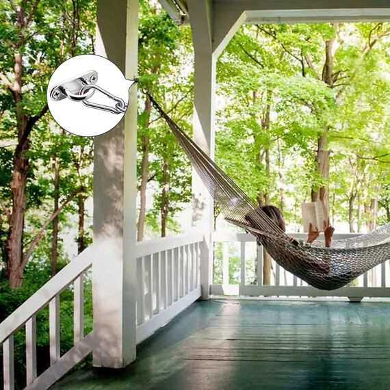 HOMPER M6 4Stück Edelstahl Augplatte mit Öse, für Decksplatte Sonnensegel Decken Wand Befestigung Haken,mit Schrauben