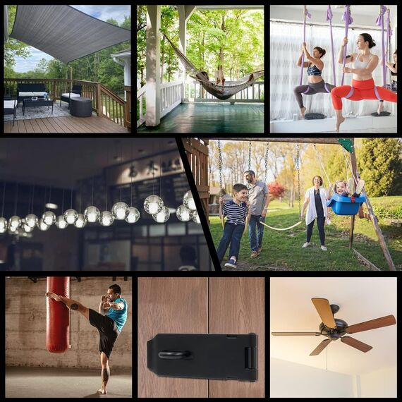 HOMPER M6 4Stück Edelstahl Augplatte mit Öse, für Decksplatte Sonnensegel Decken Wand Befestigung Haken,mit Schrauben