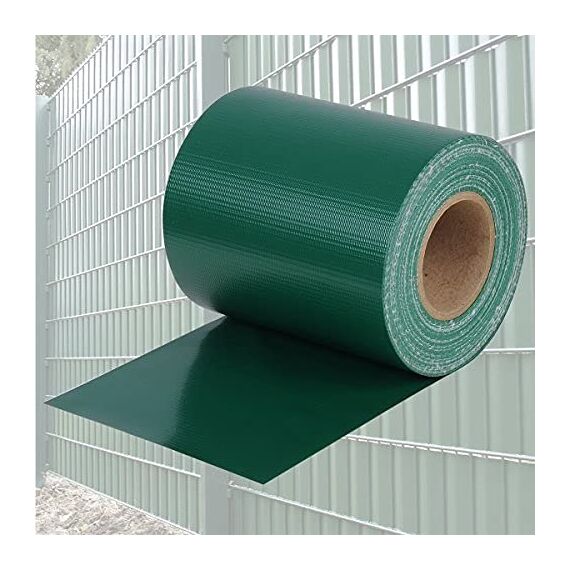 WOLTU Sichtschutzstreifen für doppelstabmatten 450 g/m² PVC, Doppelstabmattenzaun Blickdicht Wetterfest Windschutz 19cm x 70m, Sichtschutz Zaun für Garten Balkon inkl.50 Befestigungsclips, Grün