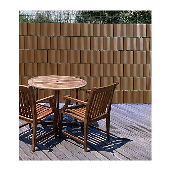 WOLTU Sichtschutzstreifen für doppelstabmatten 450 g/m² PVC, Doppelstabmattenzaun Blickdicht Wetterfest Windschutz 19cm x 70m, Sichtschutz Zaun für Garten Balkon inkl.50 Befestigungsclips, Braun