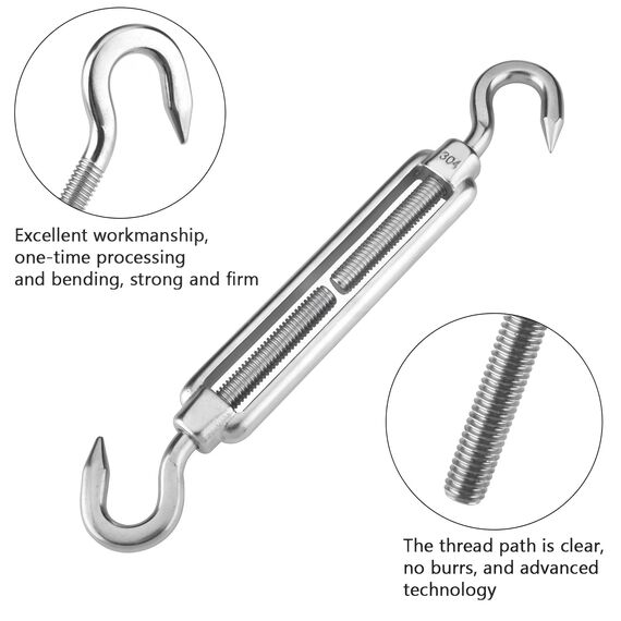 M6 Sonnensegel Befestigungs Kit, Sonnensegel Zubehör Montage für Viereckigen Dreieckigen Sonnensegeln Rostfreier 304 Edelstahl(12-teiliges Set für Viereck)