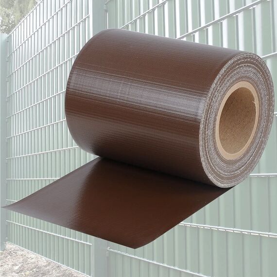 WOLTU Sichtschutzstreifen PVC, Zaunsichtschutz 19 cmx140 m, Doppelstabmattenzaun Sichtschutz, Sichtschutzfolie Zaun Gartenzaun, Zaunfolie, Windschutz blickdicht, inkl. 100 Clips, Braun