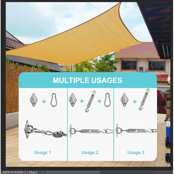 HOMPER M6 Sonnensegel Befestigungs Kit, Sonnenschutz Zubehör Montage für Viereckigen Dreieckigen Rostfreier Edelstahl