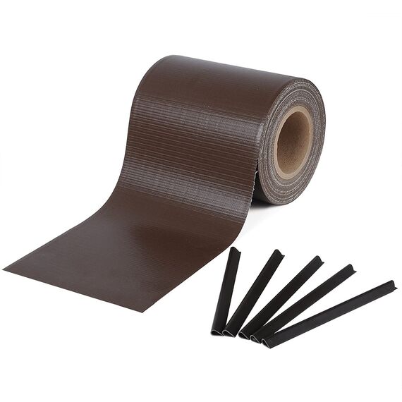 WOLTU Sichtschutzstreifen PVC, Zaunsichtschutz 19 cmx140 m, Doppelstabmattenzaun Sichtschutz, Sichtschutzfolie Zaun Gartenzaun, Zaunfolie, Windschutz blickdicht, inkl. 100 Clips, Braun