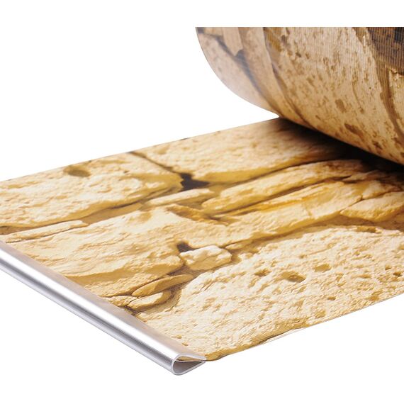 WOLTU Sichtschutzstreifen für doppelstabmatten 450 g/m² PVC, Doppelstabmattenzaun Blickdicht Wetterfest Windschutz 19 cm x 140 m, Sichtschutz zaun für Balkon inkl.100 Befestigungsclips, Sandstein