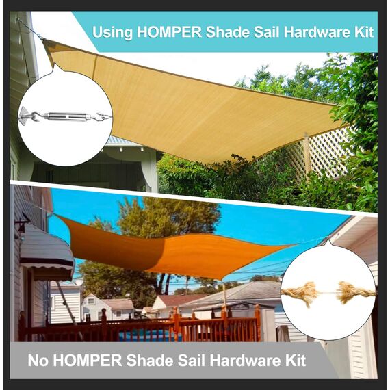 HOMPER M6 Sonnensegel Befestigungs Kit, Sonnenschutz Zubehör Montage für Viereckigen Dreieckigen Rostfreier Edelstahl